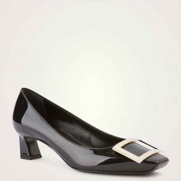 Roger Vivier "Belle Vivier Trompette" Black Patent Leather Pumps 40 9 - Picture 3 of 12